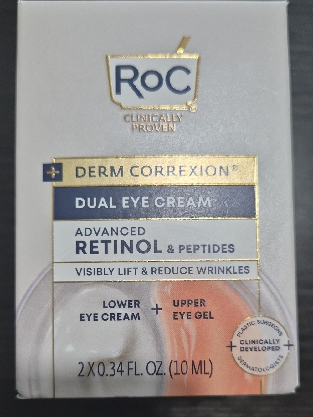RoC Derm Correxion Dual Eye Cream – White & Peach Targeted Eye Care